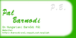 pal barnodi business card